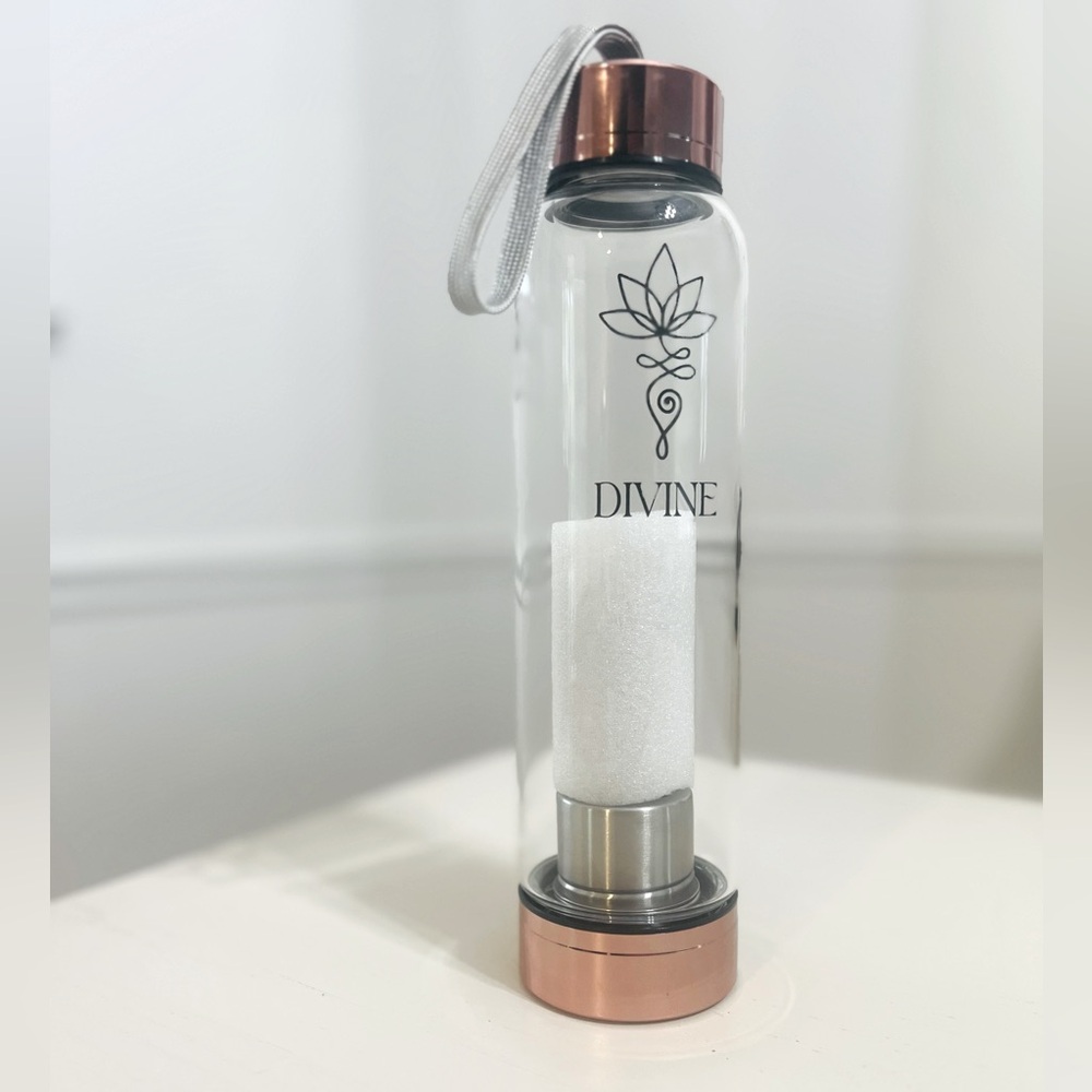 Divine glass crystal water bottle
